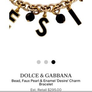 Dolce & Gabbana The One “Desire” Black & Gold Charm Bracelet!